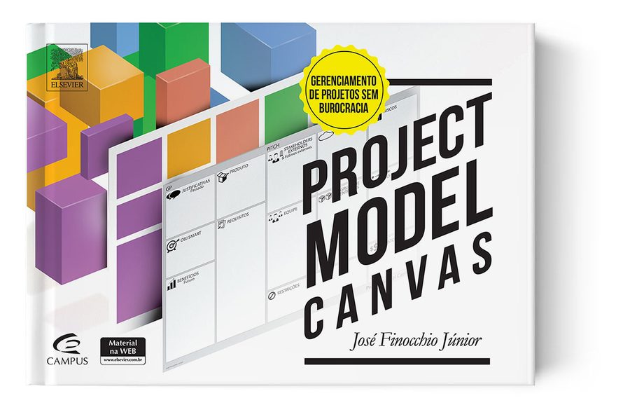 Capa do livro Project Model Canvas: Gerenciamento de Projetos sem Burocracia, de José Finocchio Junior.